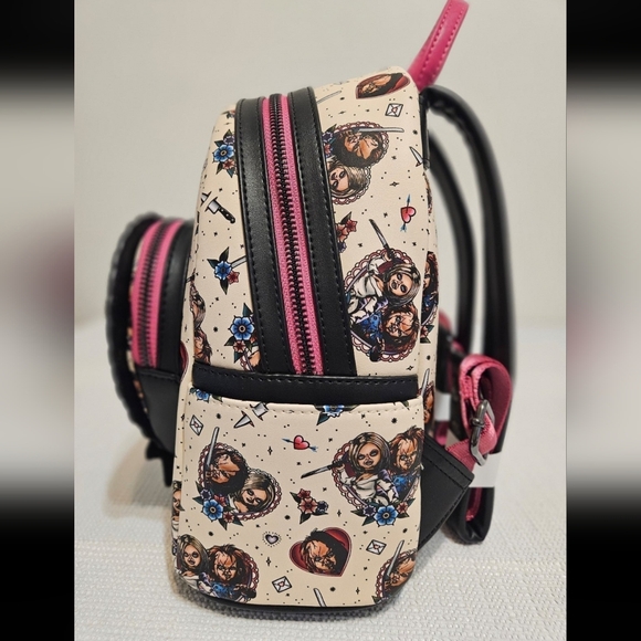 Loungefly Chucky and Tiffany Heart mini backpack - Picture 2 of 6